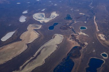 Kazakistan manzarası bir uçaktan çekildi