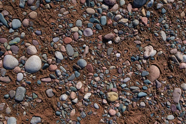 Μικρές Πέτρες Στην Αποξηραμένη Κοίτη Του Ποταμού — Φωτογραφία Αρχείου
