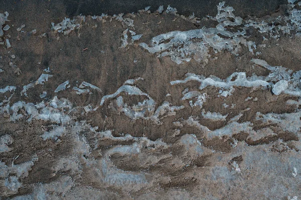 Lake Kust Met Ijs Zand Textuur — Stockfoto