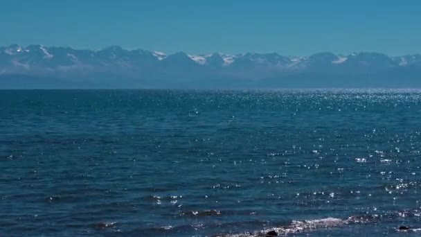Issyk Kul Letní Pohled Jezero Kyrgyzstán — Stock video