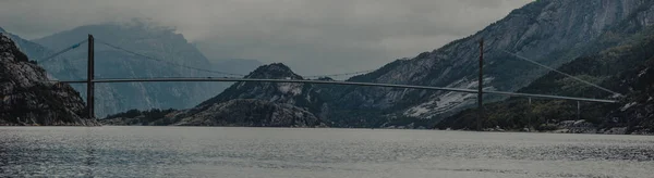 Lyse Fjord Bridge Panoramatický Výhled Norsko — Stock fotografie