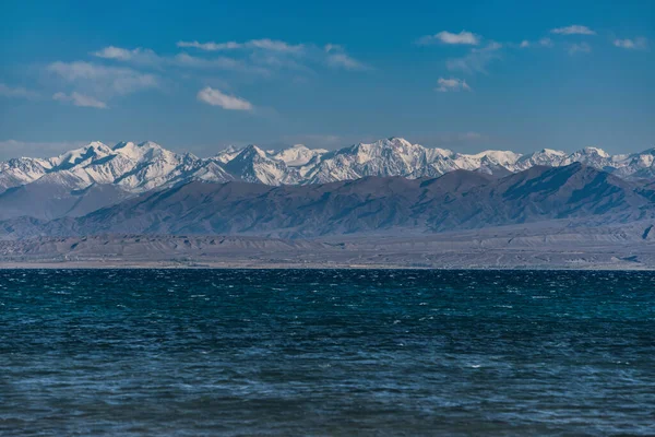 Lago Issyk Kul Inverno Quirguistão — Fotografia de Stock