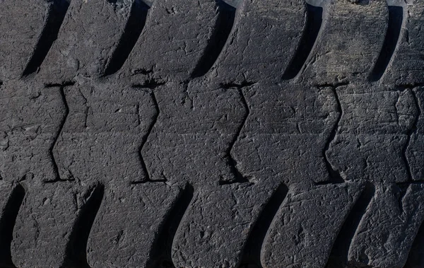 Big Aged Truck Tire Tread Texture — Stock Photo, Image