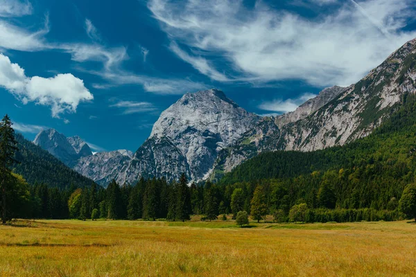 夏季风景如画的阿尔卑斯山 奥地利阿尔卑斯山 蒂罗尔 — 图库照片