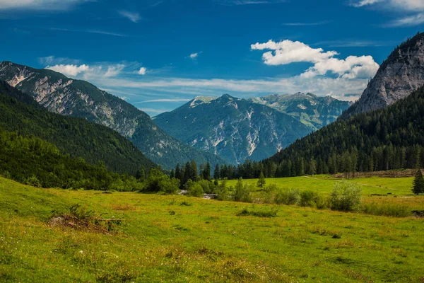 Festői Alpok Hegyek Táj Nyáron Osztrák Alpok Tirol — Stock Fotó