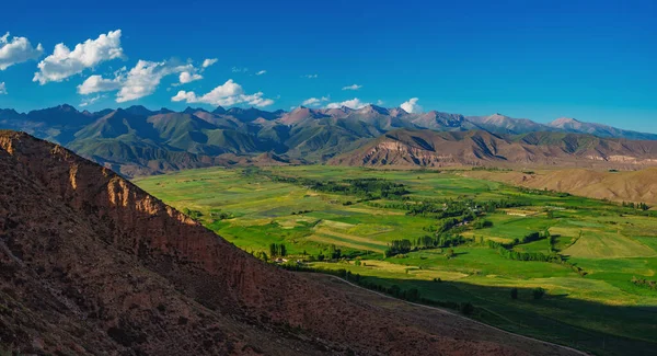 夏の絵のように美しい山の谷のパノラマビュー — ストック写真
