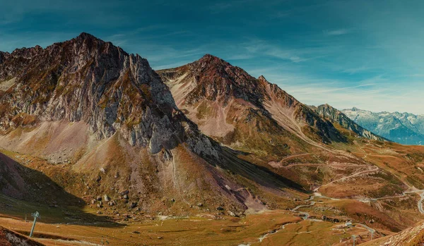 Beau Paysage Avec Route Montagne Dans Les Alpes Dolomites Automne — Photo