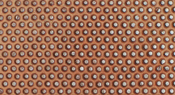 Rusty Kovová Textura Nebo Pozadí Kuličkovým Vzorem — Stock fotografie