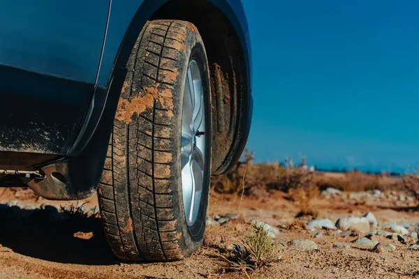 Car wheel with dirt off-road travel concept