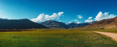 Yollu, manzaralı güzel dağ vadisi