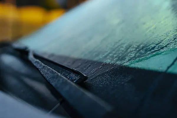Car Wipers Water Condensation Morning — Stock Photo, Image