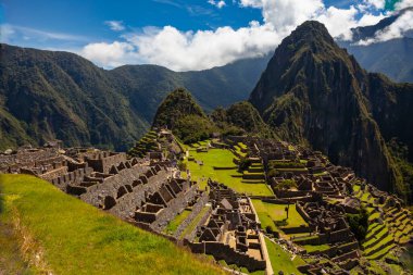 Machu Picchu, İnka İmparatorluğu 'nun Kayıp Başkenti And' lardaki Antik Harabeler, Huayna Picchu Dağı Tepesi, Unesco Dünya Mirası Bölgesi, Peru, Güney Amerika