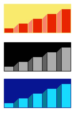 Vector image of a geometric figure of a step on the rise to the top