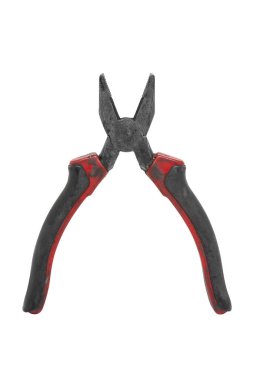 Image of old working locksmith pliers on white background