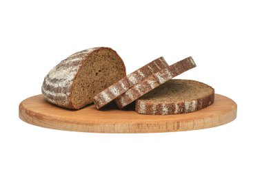 Image of sliced rye bread on a wooden plan
