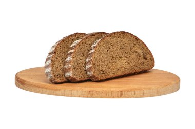 Image of sliced rye bread on a wooden plan
