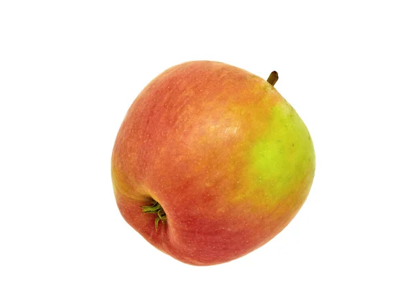 Εικόνα Ώριμου Μήλου Κόκκινη Πλευρά Λευκό Φόντο — Φωτογραφία Αρχείου