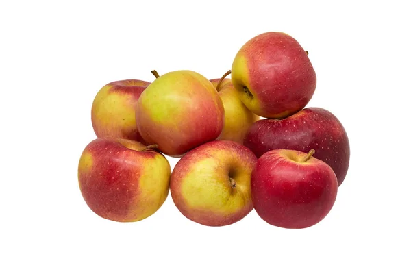 Afbeelding Van Roodzijdige Appels Witte Achtergrond — Stockfoto