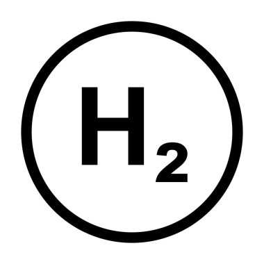 Hydrogen and circle as vector illustration