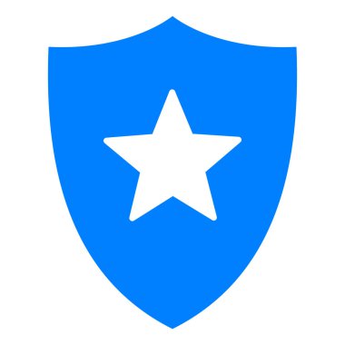 Vektör çizimi olarak yıldız ve kalkan