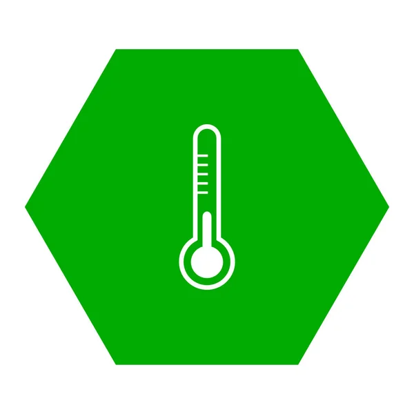 Thermometer Und Sechseck Als Vektorillustration — Stockvektor