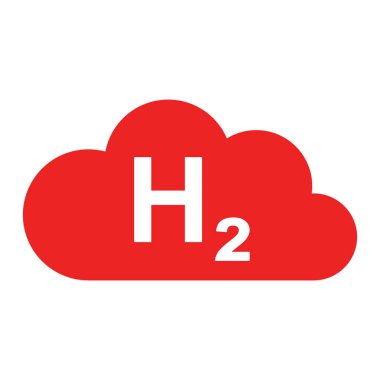 Hydrogen and cloud as vector illustration