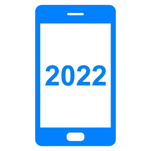 Yıl 2022 Akıllı Telefon Vektör Çizimi Olarak Kullanılacak — Stok Vektör