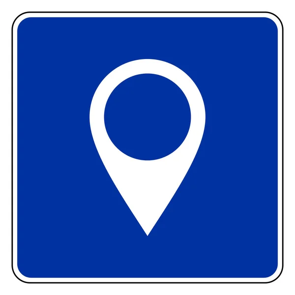 Location Pin Road Sign Vector Illustration — Stock Vector