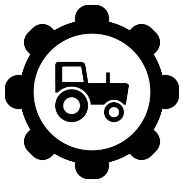 Vektör illüstrasyonu olarak traktör ve tekerlek