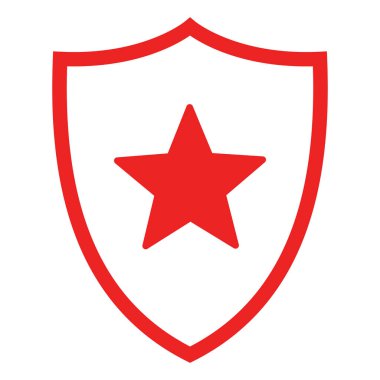 Vektör çizimi olarak yıldız ve kalkan