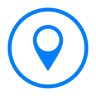 Location pin and circle as vector illustration