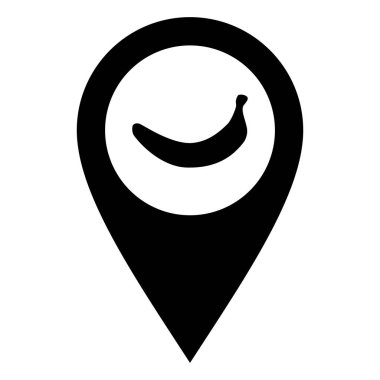 Muz ve konum rozeti vektör illüstrasyonu olarak