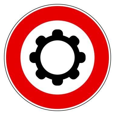 Vektör illüstrasyon olarak tekerlek ve yasaklama işareti