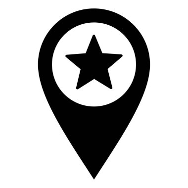 Vektör illüstrasyonu olarak yıldız ve konum iğnesi