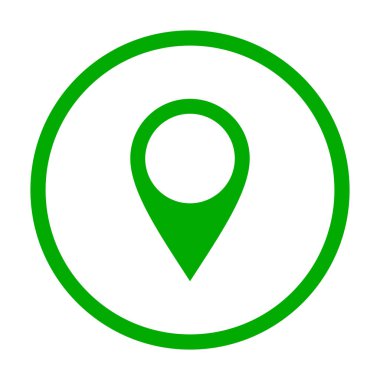 Location pin and circle as vector illustration