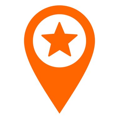 Vektör illüstrasyonu olarak yıldız ve konum iğnesi