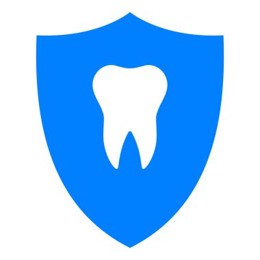 Vektör illüstrasyon olarak diş ve kalkan