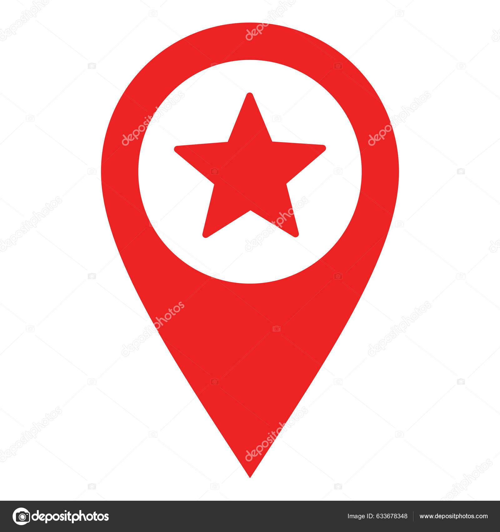 Звезда Значок Местоположения Векторная Иллюстрация Векторное.