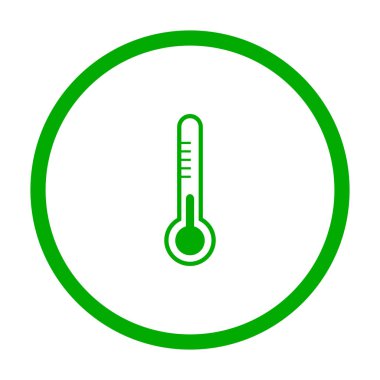 Vektör illüstrasyonu olarak termometre ve daire