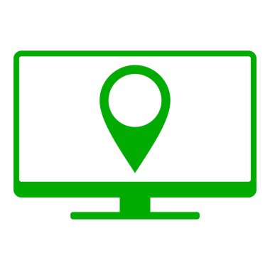 Location pin and screen as vector illustration