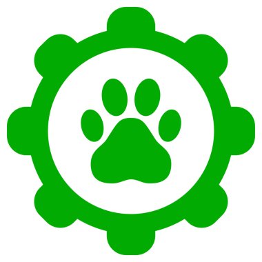 Paw and wheel as vector illustration