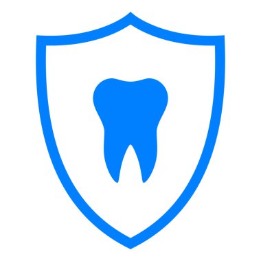 Vektör illüstrasyon olarak diş ve kalkan