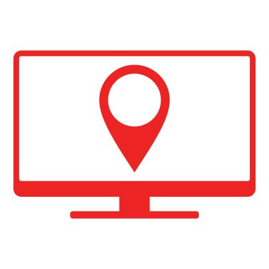 Location pin and screen as vector illustration