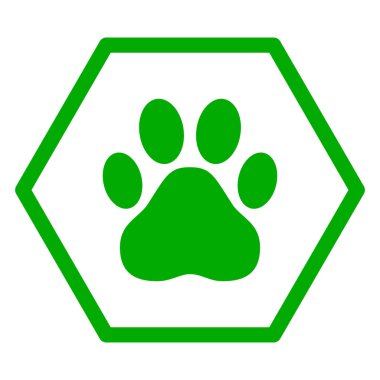 Paw ve altıgen vektör çizimi