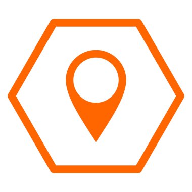 Location pin and hexagon as vector illustration