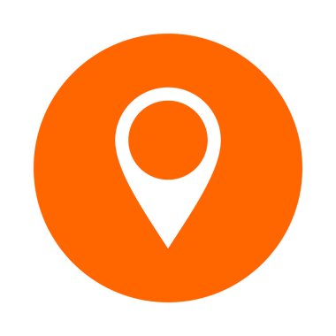 Location pin and circle as vector illustration