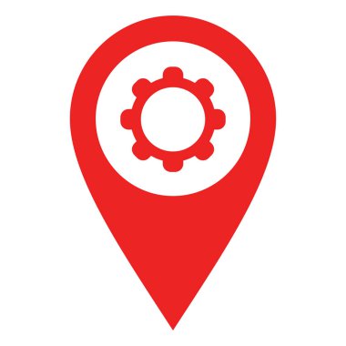 Vektör illüstrasyonu olarak tekerlek ve konum iğnesi