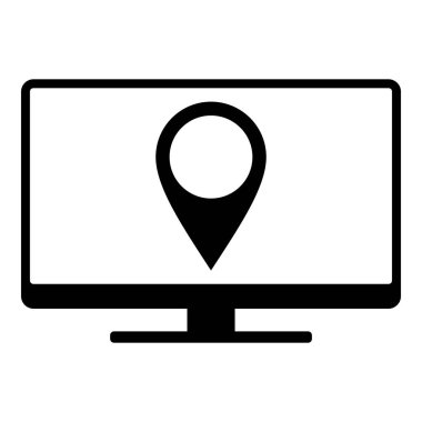Location pin and screen as vector illustration