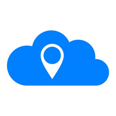 Vektör illüstrasyonu olarak konum ve bulut