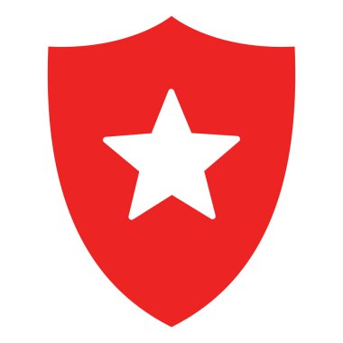 Vektör çizimi olarak yıldız ve kalkan